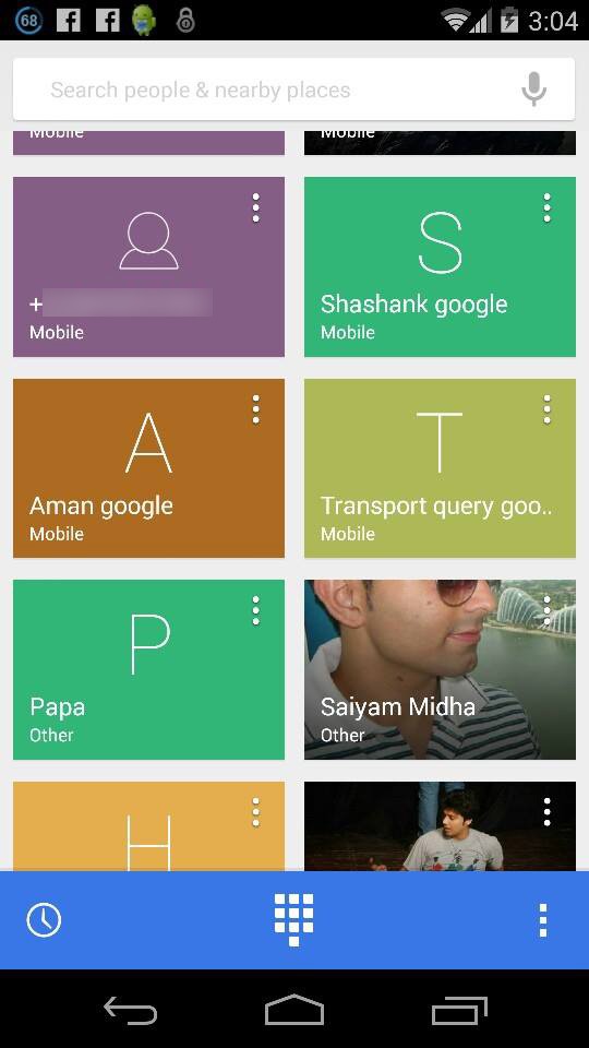 Скриншот нового номеронабирателя Android 4.4.3