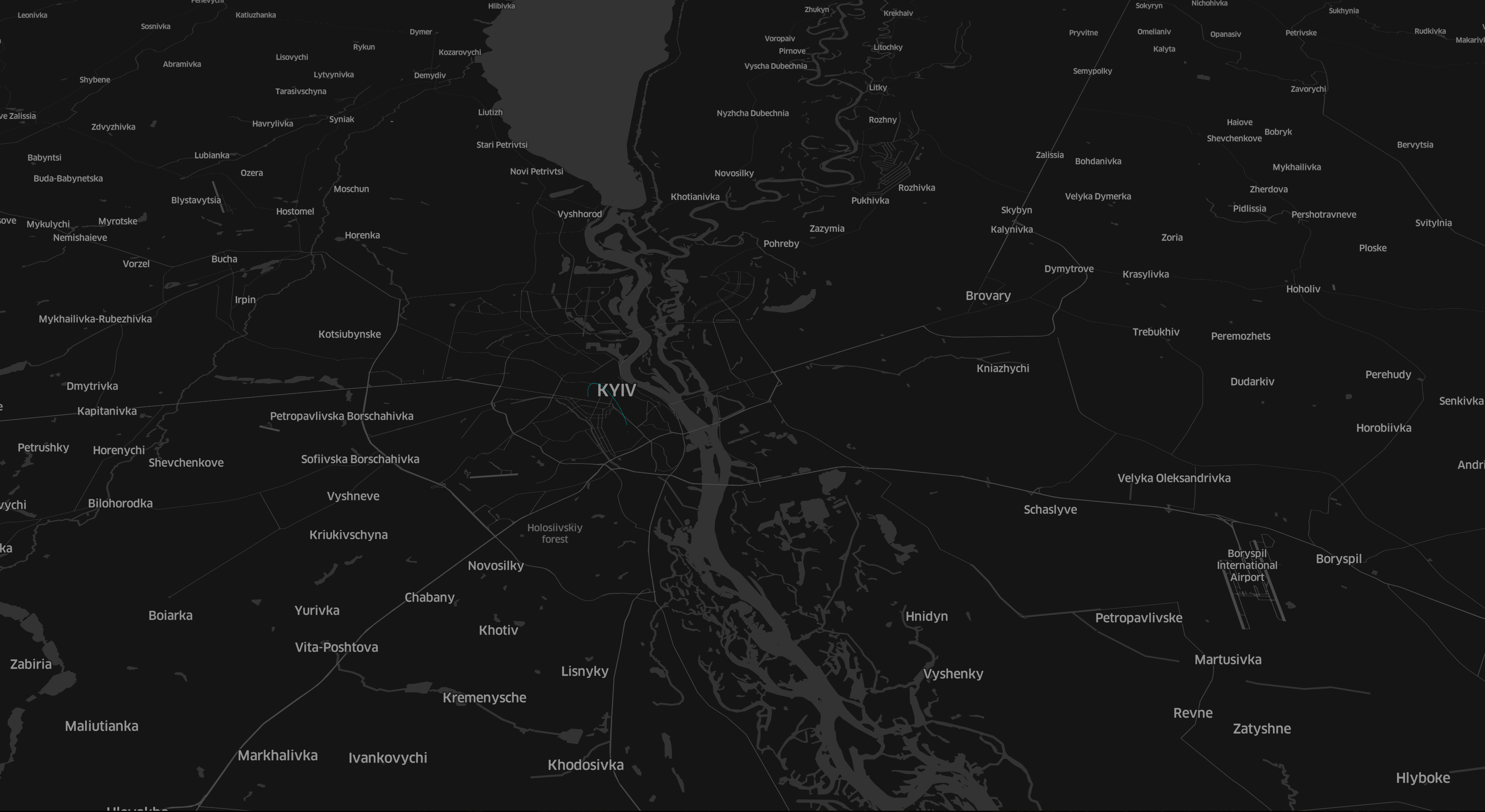 Карта маршрутов Uber в Киеве