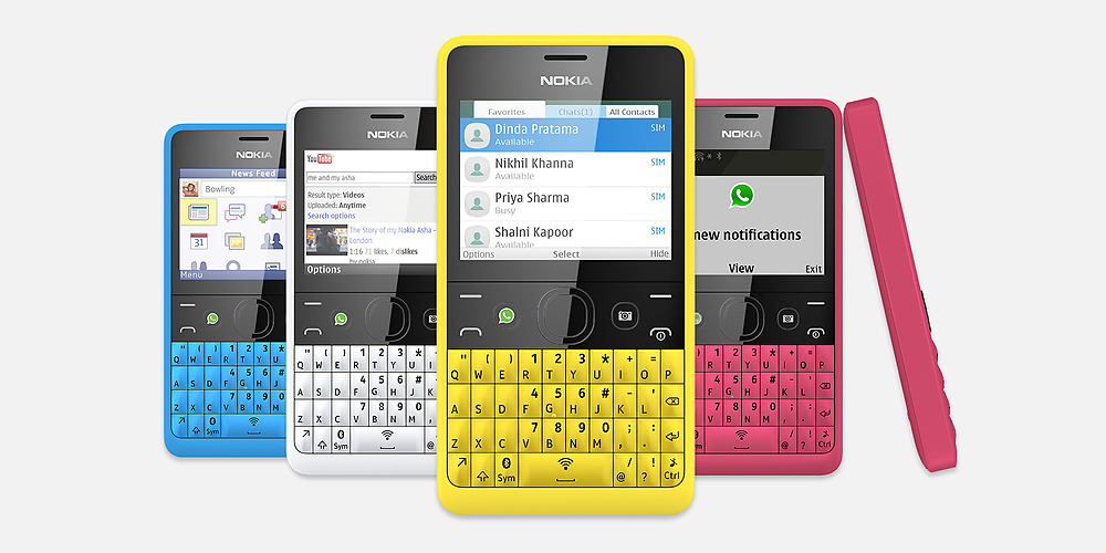 Nokia Asha 210 - все доступные цвета корпусов