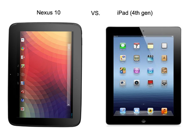 Сравнение корпусов Nexus 10 и iPad 4