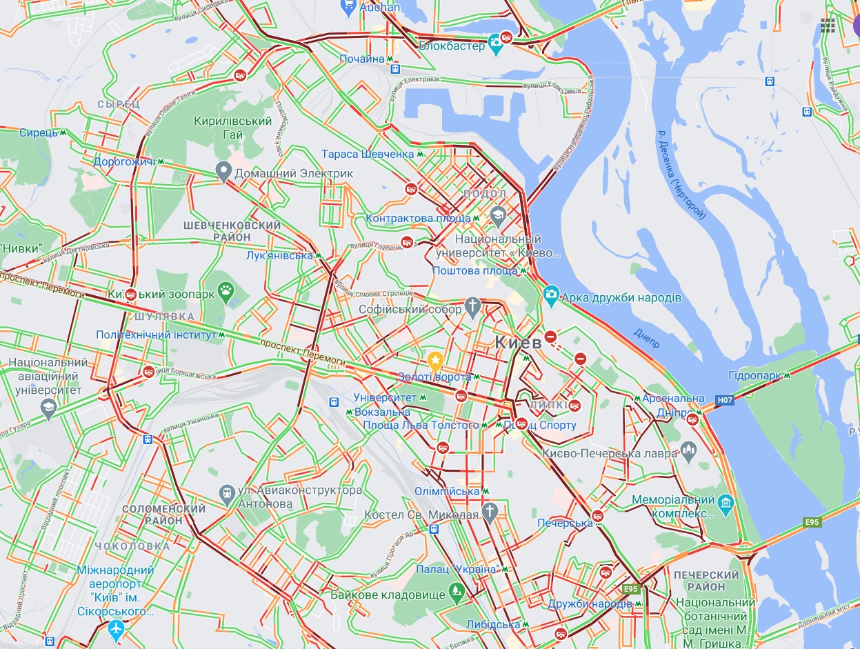 Серьезные пробки в Киеве
