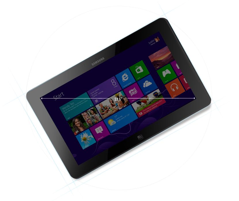 ATIV Smart PC - диагональ дисплея составляет 11,6 дюймов