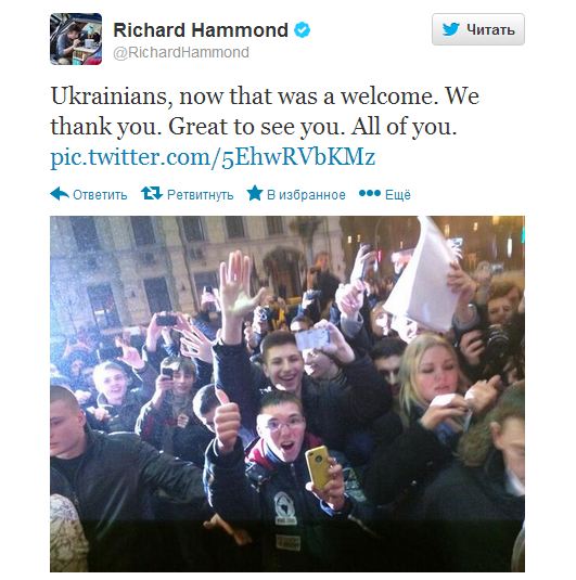 Ричард Хаммонд поблагодарил фанатов за теплый прием