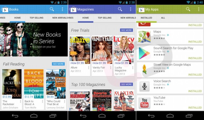 Первые скриншоты нового Google Play