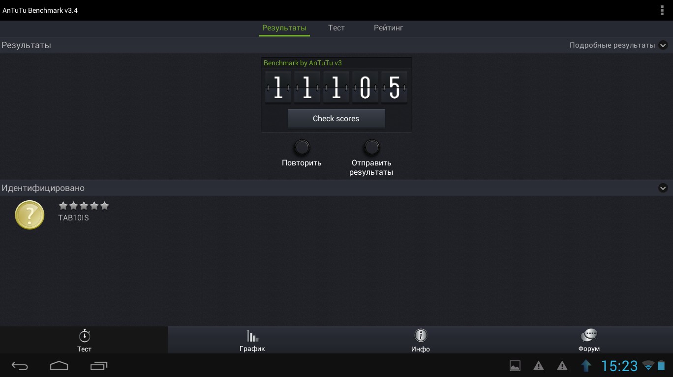 Wexler TAB 10iS - результаты в Antutu