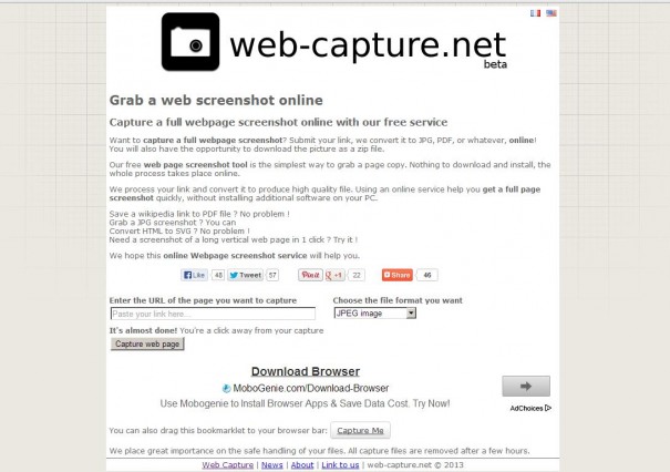 Страница Web-capture.net