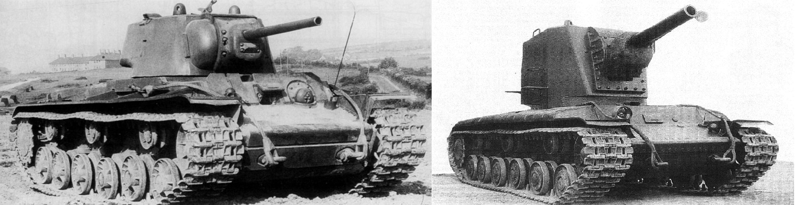Слева направо: КВ-1 и КВ-2