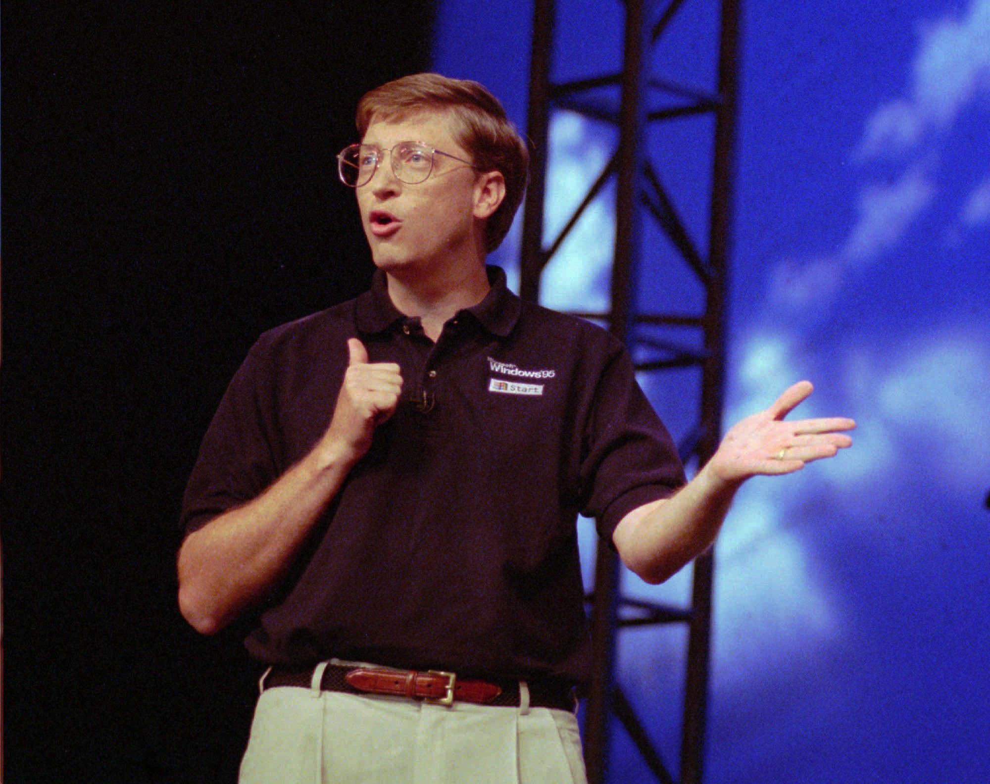 Билл Гейтс на презентации Windows 95