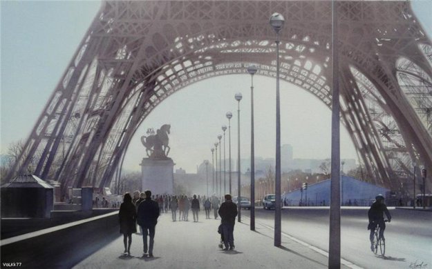 Парижские мосты.Художник Thierry Duval