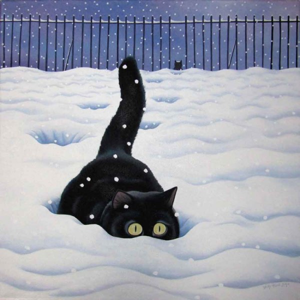 Милые и обаятельные коты на картинах Vicky Mount