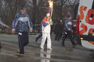 Олимпийский огонь в Саратове РФ