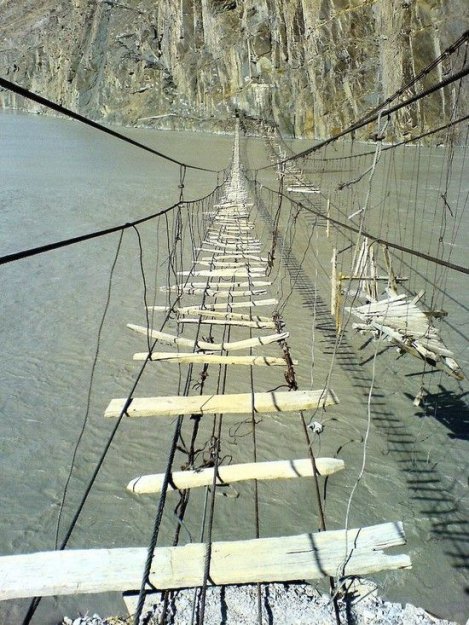 Самый опасный подвесной мост в мире