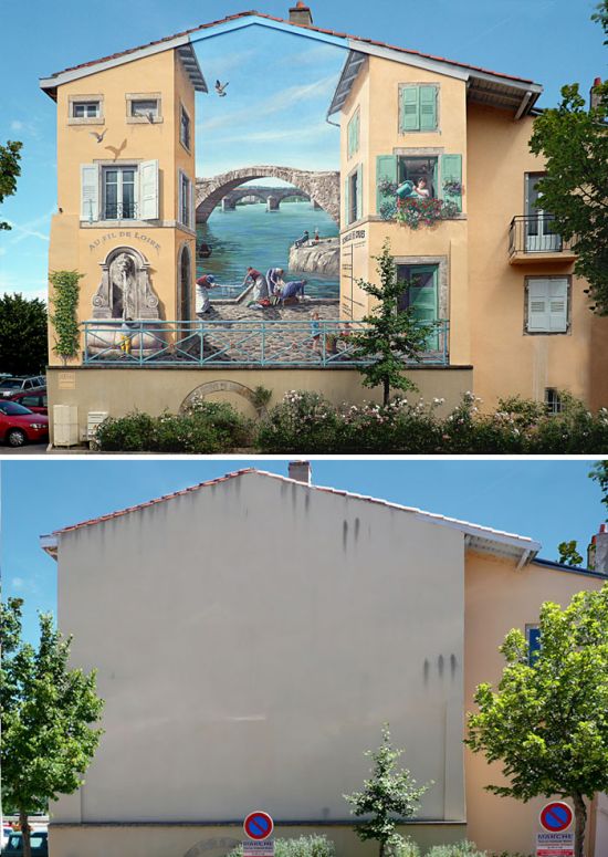 Как уличные художники преображают здания