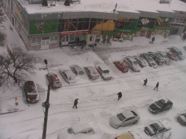 Снегопад в Киеве 24.03.13