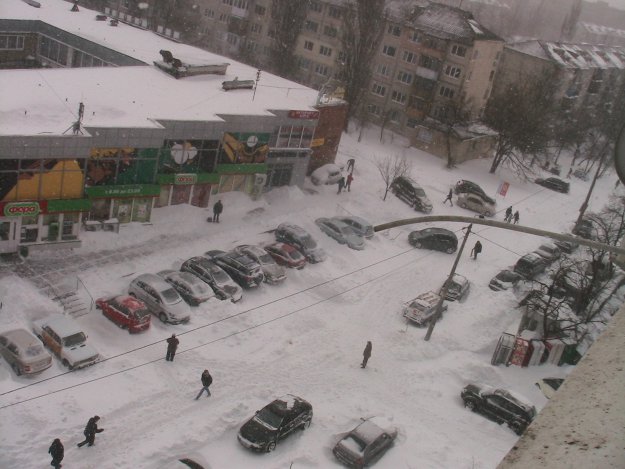 Снегопад в Киеве 24.03.13