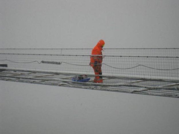 Строительство подвесного моста в Норвегии