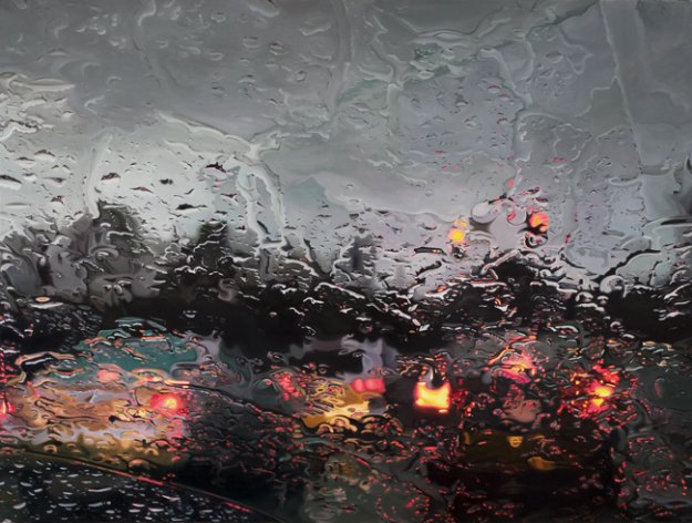 Gregory Thielker , художник, рисующий дождь.