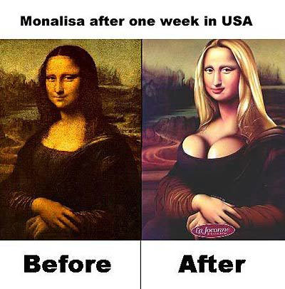Мона-Лиза после недельного пребывания в США
