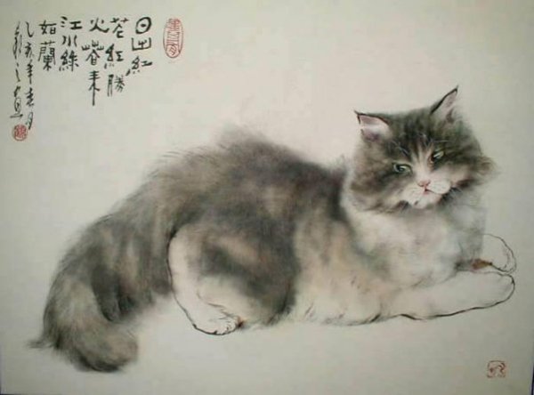 Рисованные кошки в японском стиле