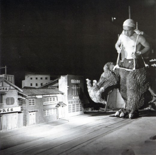Съемки фильма Годзилла в 1954 году