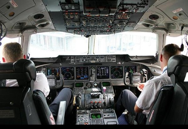 Вид из кабины Boeing