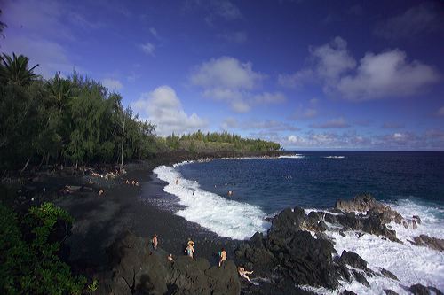 Черный пляж. Punaluu - Гавайи