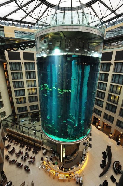 AquaDom — крупнейший цилиндрический аквариум в мире