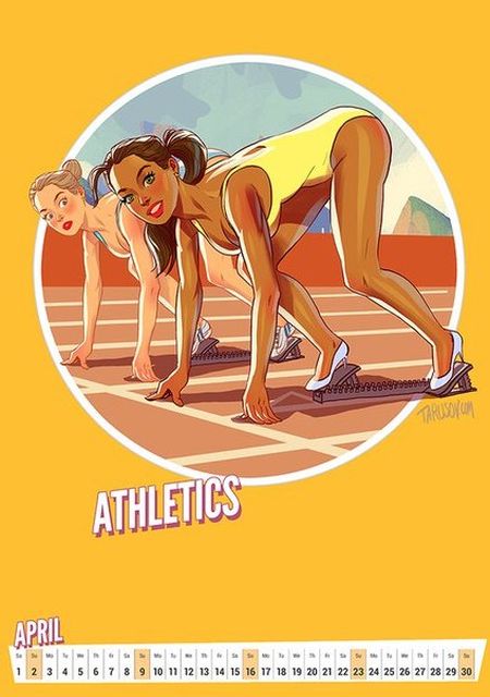 Олимпийский календарь в стиле пин-ап от Андрея Тарусова