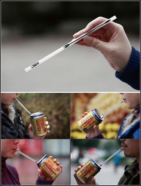 Креативная реклама с использованием трубочек для напитков ...