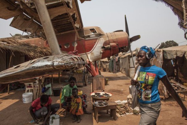 Лагерь для беженцев М'Poko в Центральноафриканской Республике