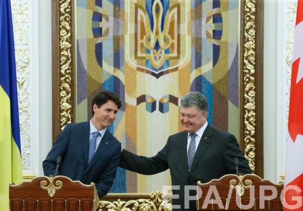 Премьер-министр Канады Джастин Трюдо и Петр Порошенко