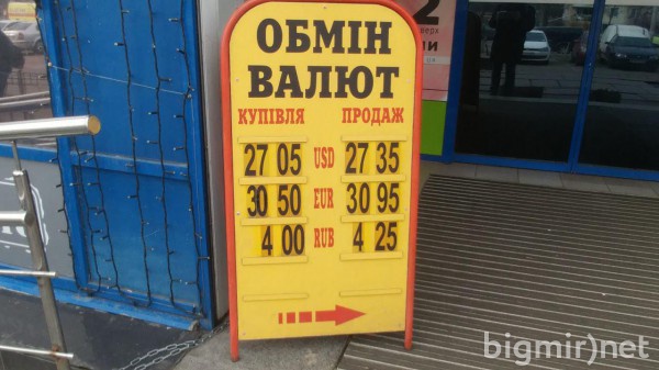 В обменниках Киева утром в пятницу доллар можно купить по 27,35 грн