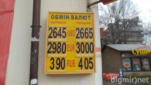 На черном рынке в понедельник утром купить доллар можно по 26,65 грн