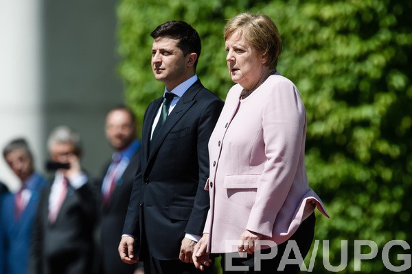 Президент Украины Владимир Зеленский и Канцлер Германии Ангела Меркель