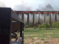 Падение горящего железнодорожного моста